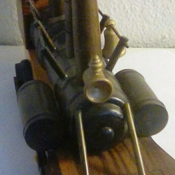 Locomotive Railroad Train Steam Engine Wooden Brown and Black Classic Model - Picture 3 of 8